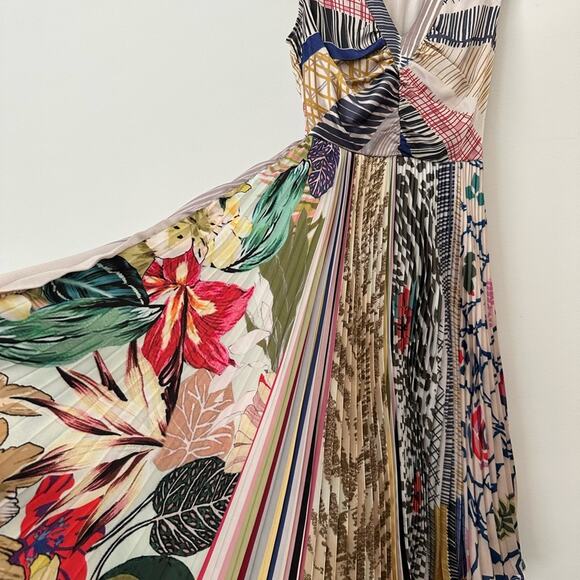 Geisha Designs Striped and Patterned Dress Pleated Skirt Unique Size 2 - Picture 7 of 9